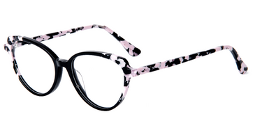 Women Cristal Eyeglasses: Swift -  Bright Black - SpaceSMART Eye Clinic (Diagonal View)